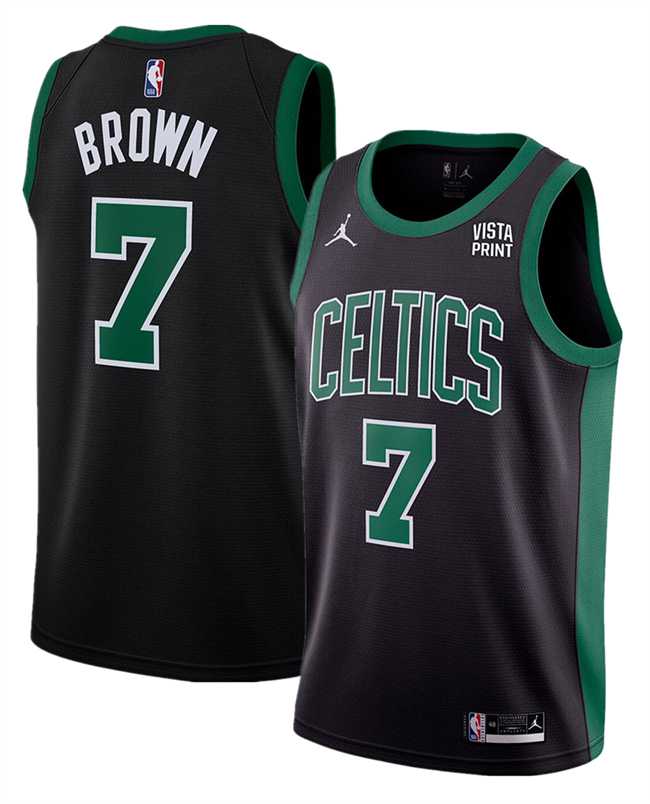 Men%27s Boston Celtics #7 Jaylen Brown Black Statement Edition Stitched Basketball Jersey Dzhi
